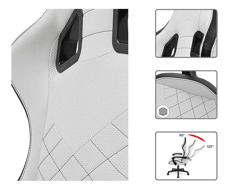 Kancelárske/herné kreslo Limur-L615-WT (biela + čierna)