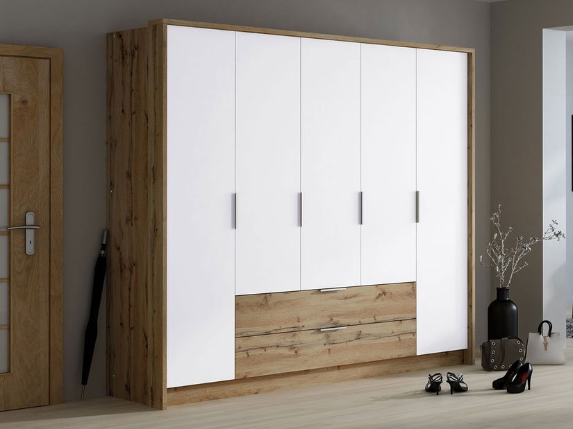 Ormar za garderobu Sorento 255 (hrast wotan + bijela)