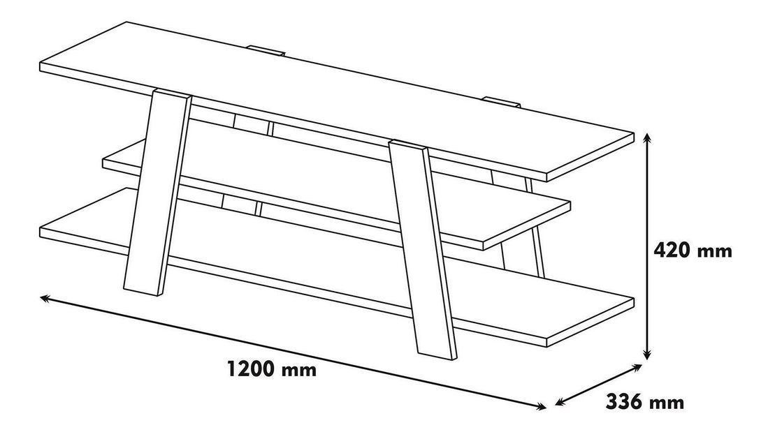 TV asztal Bopubi 2 (dió + sárga)