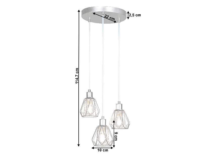 Lampă suspendată Oakle T pe 1 (argintiu)