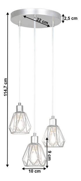 Lampă suspendată Oakle T pe 1 (argintiu)