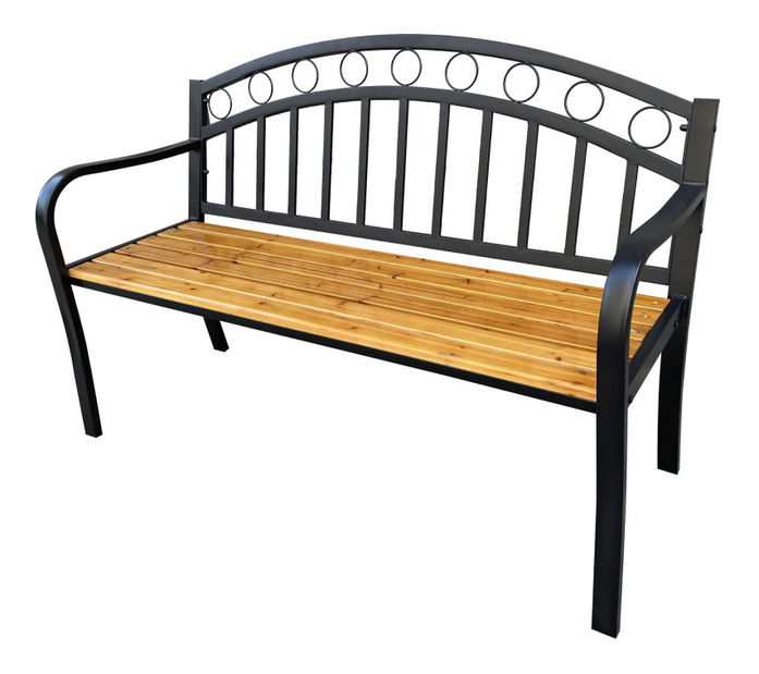 Kerti pad Auki (fekete + természetes fa)