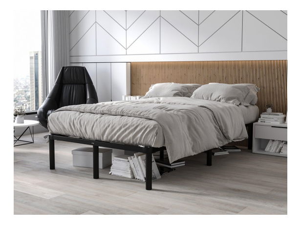 Manželská kovová posteľ 120x200 cm Izaur I (s roštom) (čierna) *výpredaj