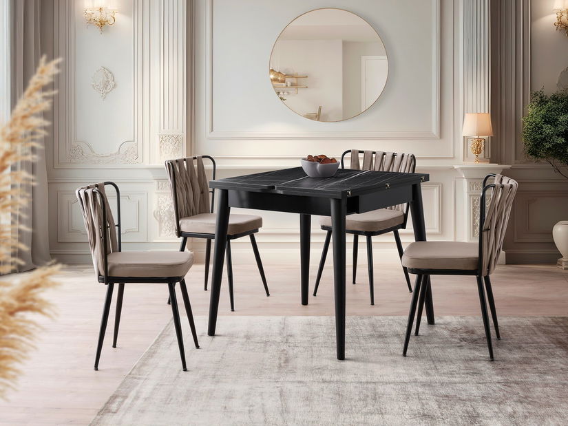 Széthúzható étkezőasztal Totento (fekete)