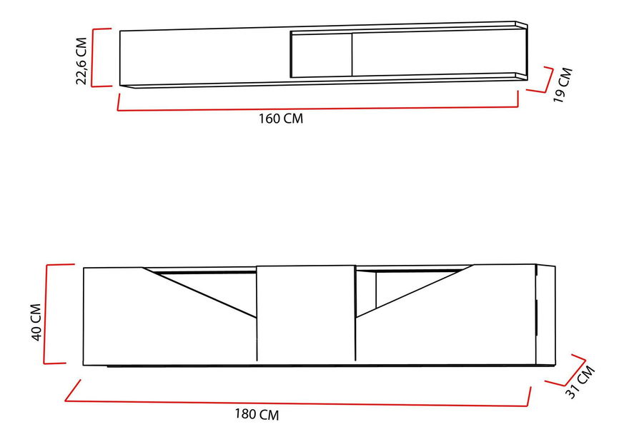 Set za dnevni boravak Tupac (orah + crna)