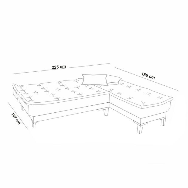 Kutna sofa na razvlačenje Syrma (siva)