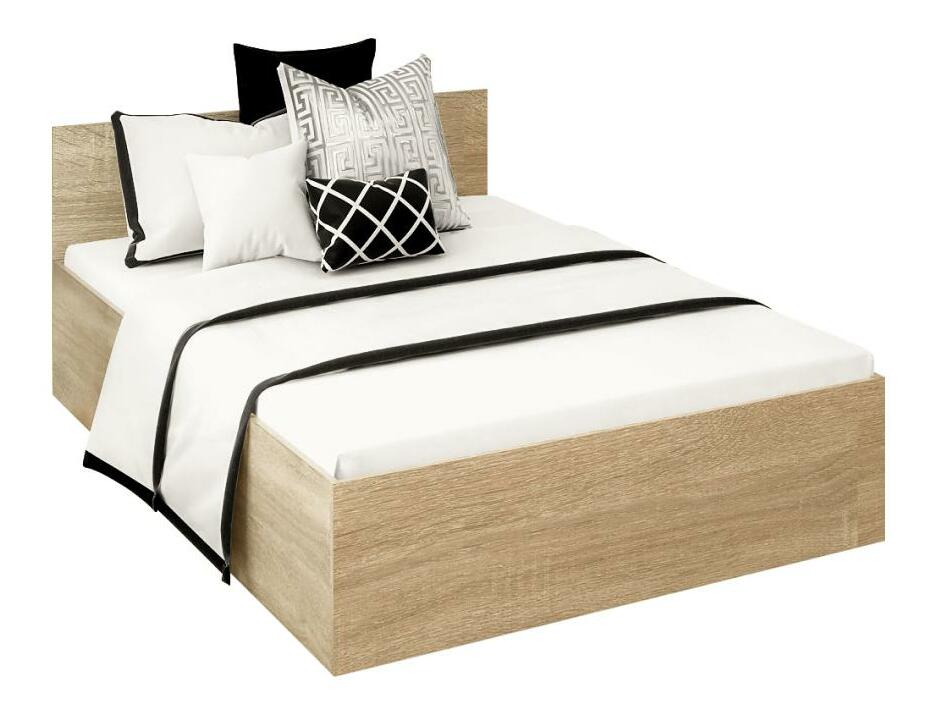 Pat matrimonial 140 cm Discutibles (stejar sonoma) (cu somieră) (cu sp. depozitare)