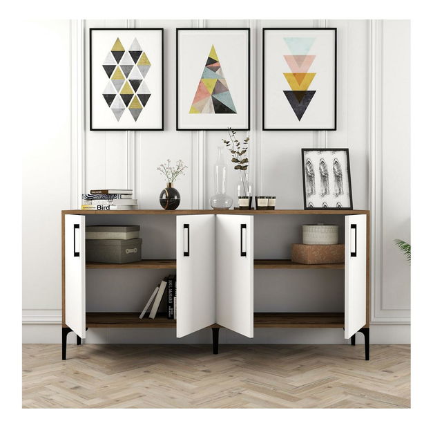 Skrinka Kim 160 (biela + orech)