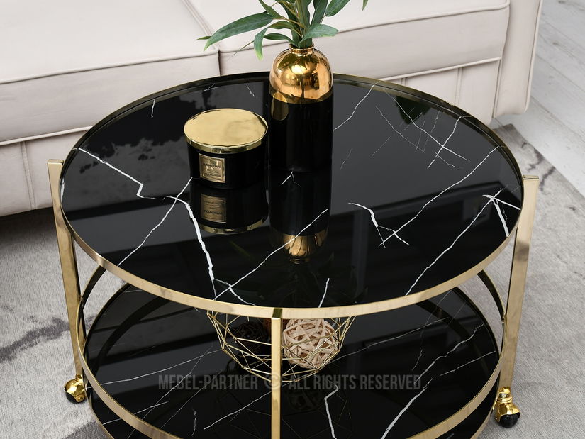 Dohányzóasztal Chici (fekete márvány + arany)