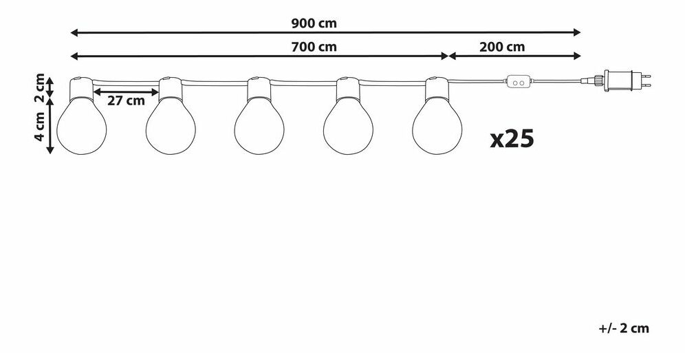 Kültéri fényfüzér Isoza (sokszínű)
