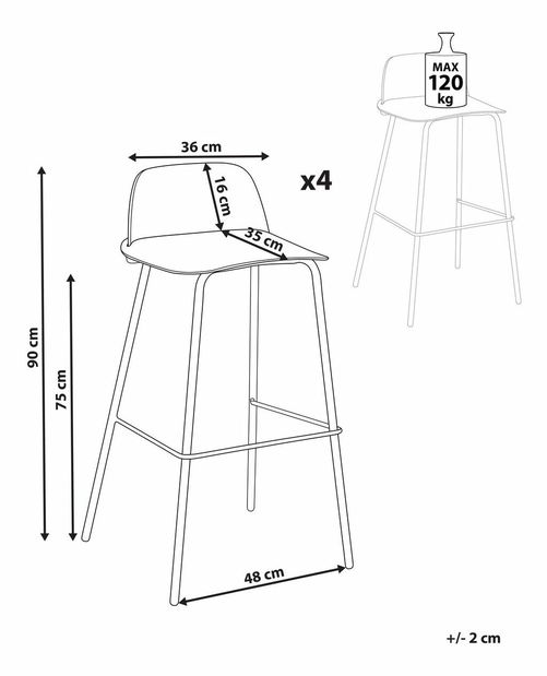 Set 4ks barových stoličiek Morza (ružová) *výpredaj