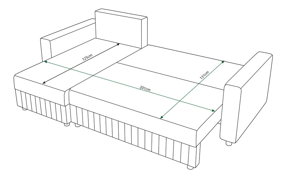 Kutna garnitura Peak L (bordo) (D)