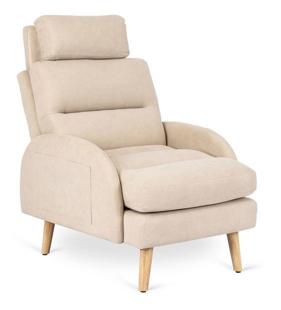 Fotoliu reglabil Hondurenas (bej) (cu taburete)