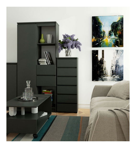 Komoda Cipriano IV (grafit sivý)