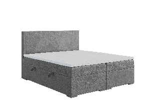 Manželská posteľ Boxspring 160 cm Lemmy (betón) (s matracom a úl. priestorom)