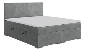 Jednostruki krevet boxspring 120 cm Lemmy (beton) (s madracem i prostorom za odlaganje)