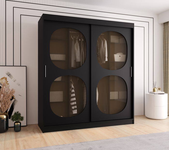 Ormar za garderobu 180 cm Boomer 2 (crna)