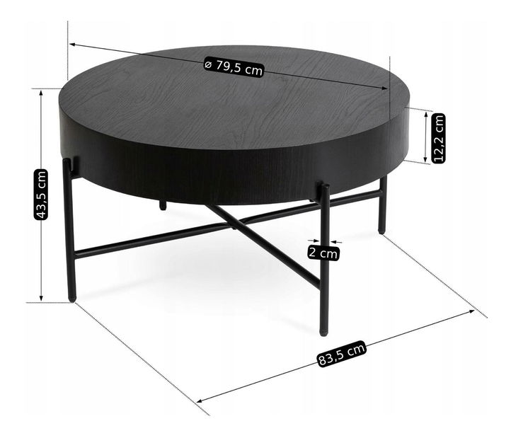 Stolić za kavu Blandos (crna) 