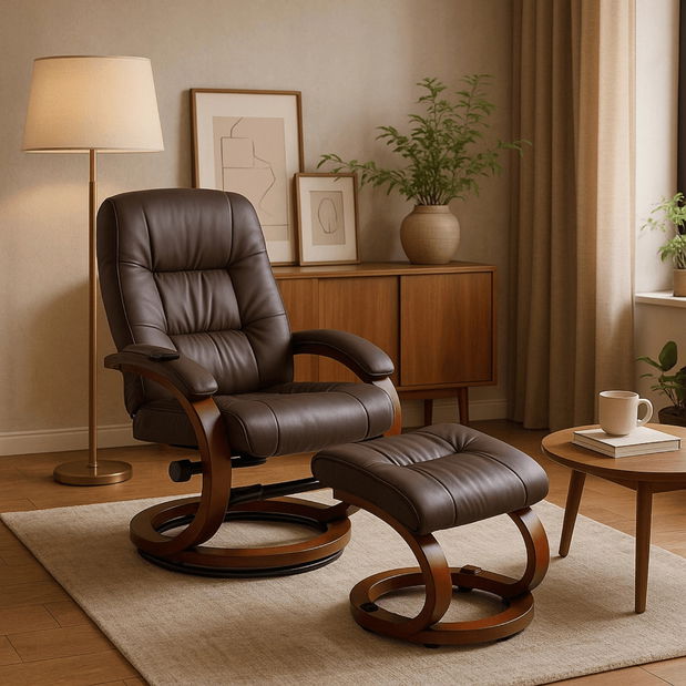 Masažna fotelja sa tabureom Canole (smeđa) 