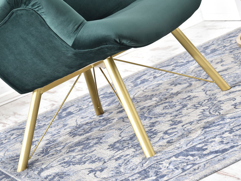 Relaxačné kreslo Dawntawn (zelená + zlatá)