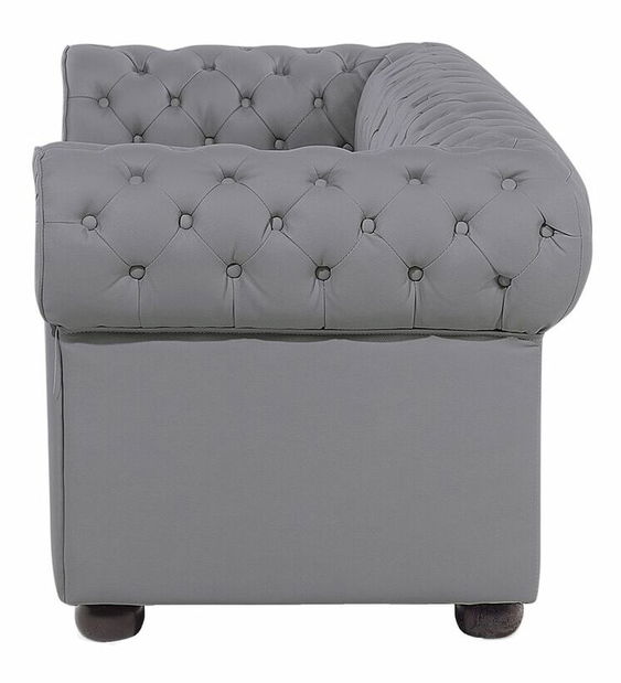 Kožená pohovka trojsedačka Chichester (sivá)