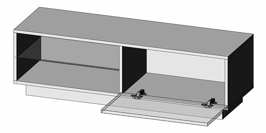 TV stolík/skrinka Livo RTV-120S (biela + lesk biely)