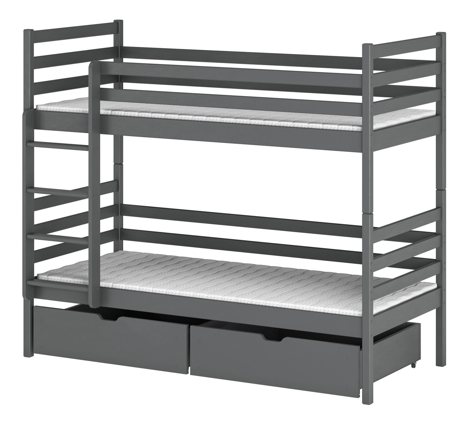 Detská posteľ 80 x 180 cm Nubia (s roštom a úl. priestorom) (grafit)