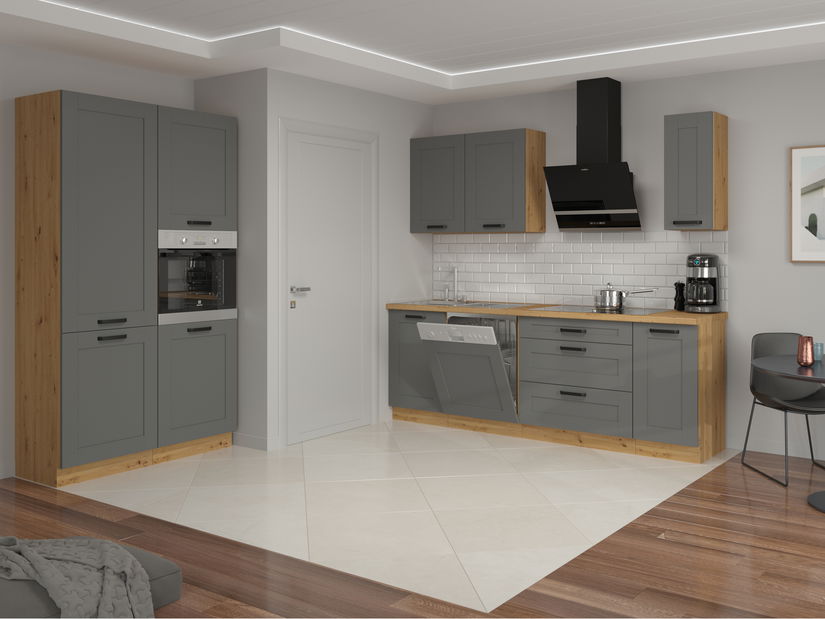 Ușă pentru mașina de spălat vase încorporată Lucid ZM 446 x 570 (Stejar artisan + dustgrey)