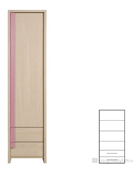 Policová skriňa BRW Caps REG1D2S