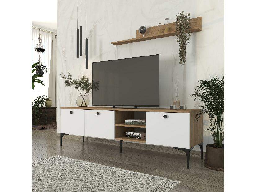 Mobilier living Nivavo (stejar + alb) 