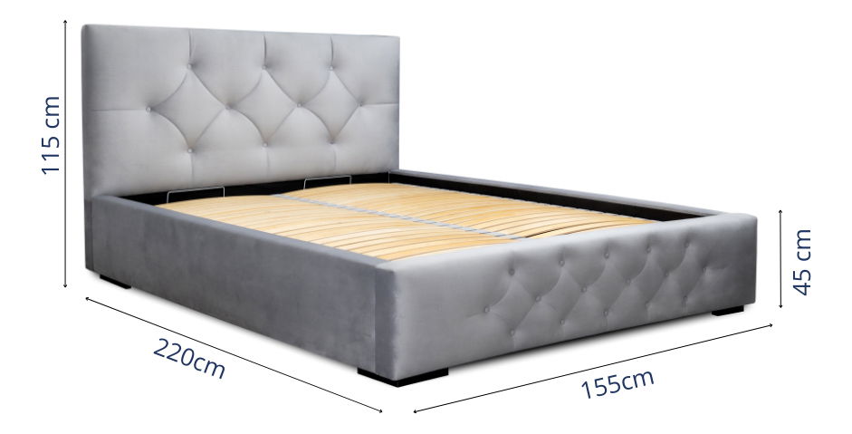 Kárpitozott ágy 140x200 cm Havvy