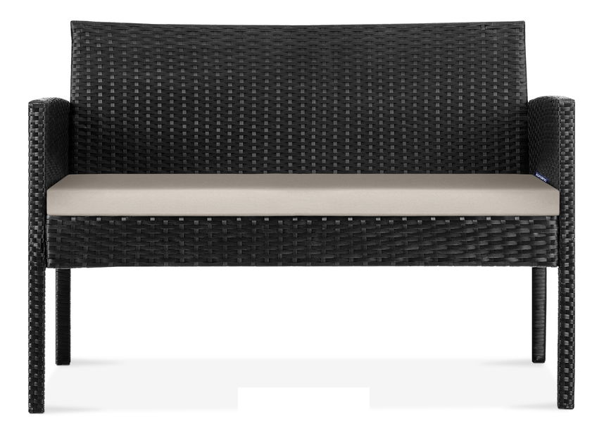 Súprava záhradného nábytku 2+1+1 Devon (čierna + béžová)