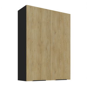 Dulap superior de bucătărie Carminia 80 G-108 2F (stejar cremona + negru)
