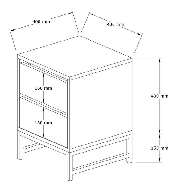 Noćni stolić Tososo (zafirov hrast + crna)