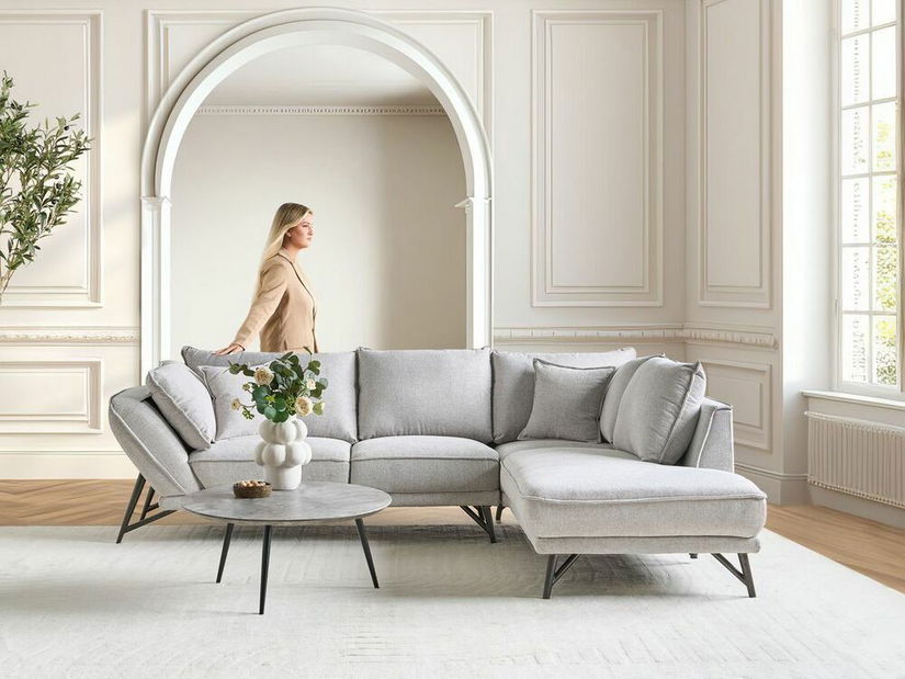 Rohová sedacia súprava Edda (sivá) (L)