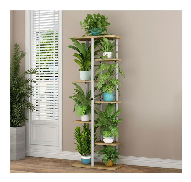 Stalak za cvijeće Laban 3 (hrast sonoma + bijela) 