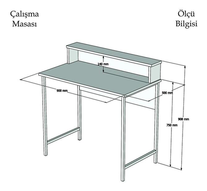 PC stolík Uma (biela + čierna)