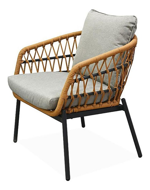 Set mobilier de grădină Artefactos (natural + gri deschis) (pentru 4 persoane)