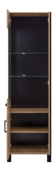 Vitrína Neo NE5 (L) (dub evoke + čierna matná)