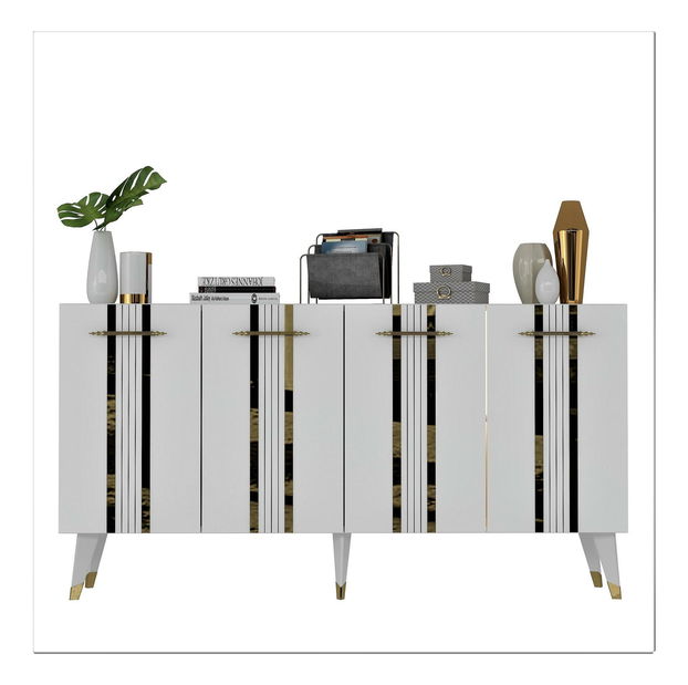 Skrinka Pebine 1 (biela + zlatá) 