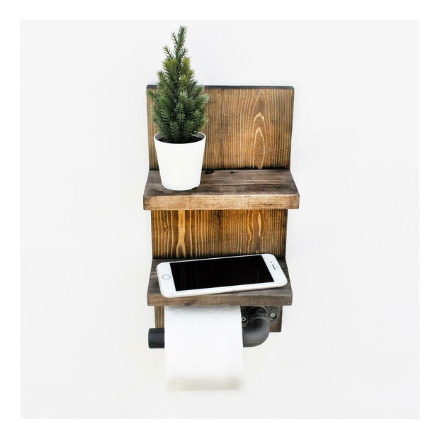 Nástenný držiak na toaletný papier Mapeno 4 (orech) 