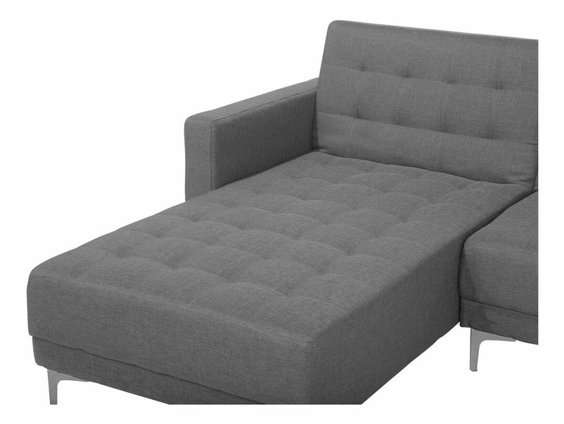 Rohová sedačka ABERLADY (sivá) (s taburetkou) (L)