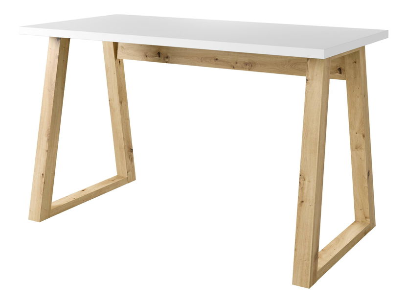 Masă PC Fentura (Stejar artisan + alb)