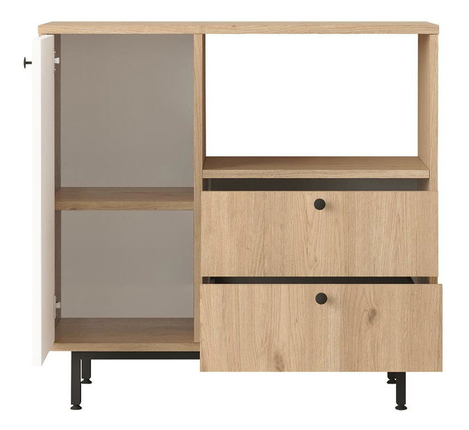 Komoda Rebutia 1 (hrast + bijela)