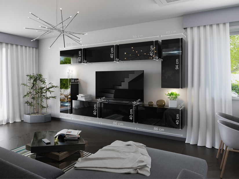 Mobilier living Marmara (alb + alb lucios) *lichidare de stoc