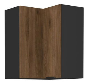 Felső sarok konyhaszekrény Monzesa 60x60 GN 72 2F (okapi dió + fekete) 