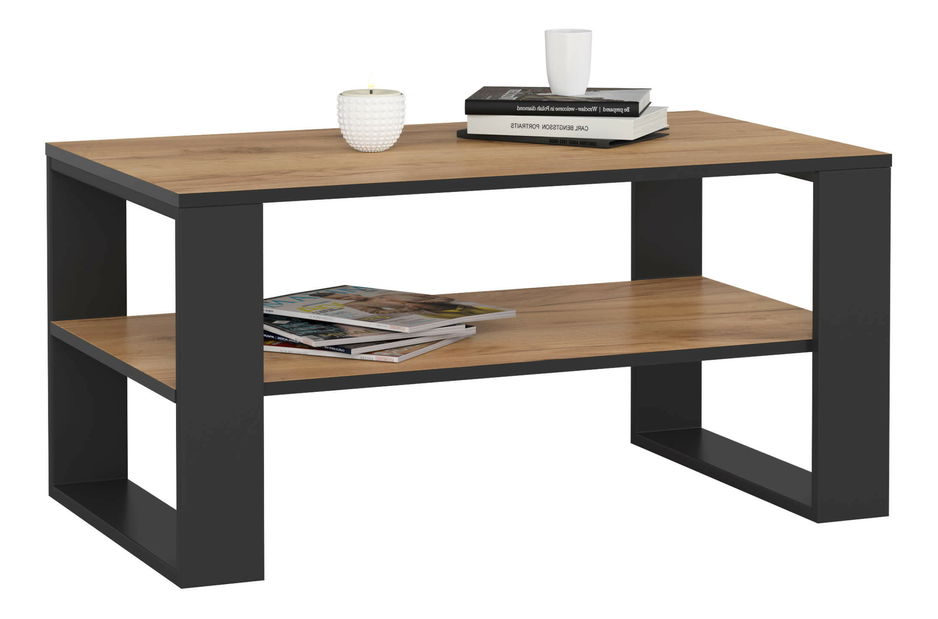 Măsuță de cafea Aislan (stejar craft + negru)