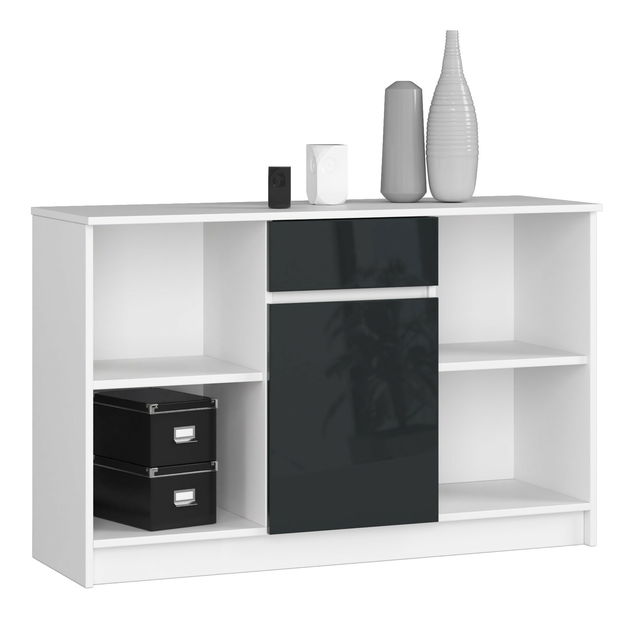 Comodă Briar (Alb + grafit lucios )