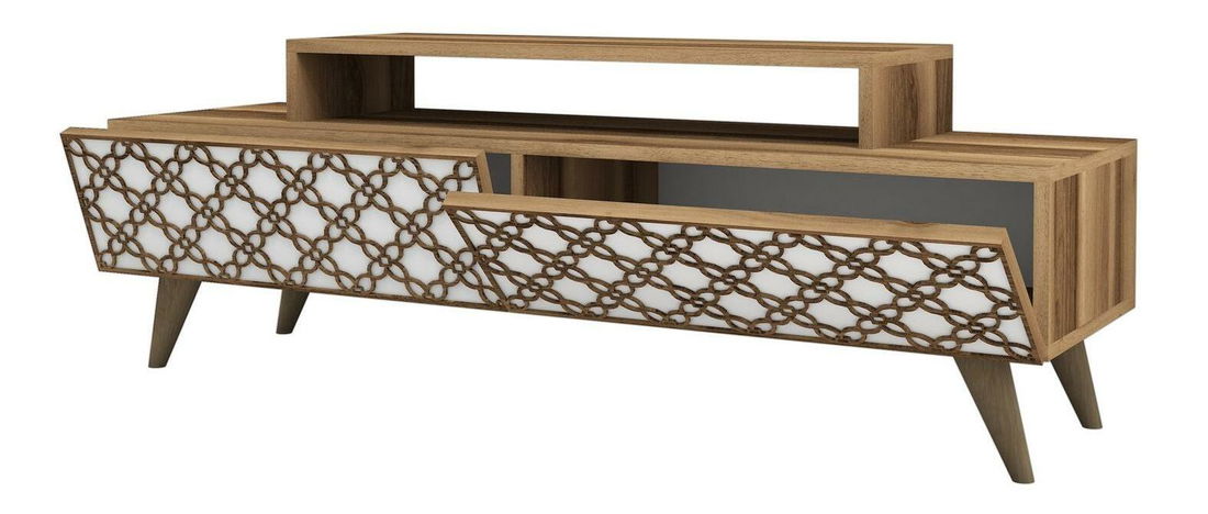 TV stolík/skrinka Clementine (orech + biela)