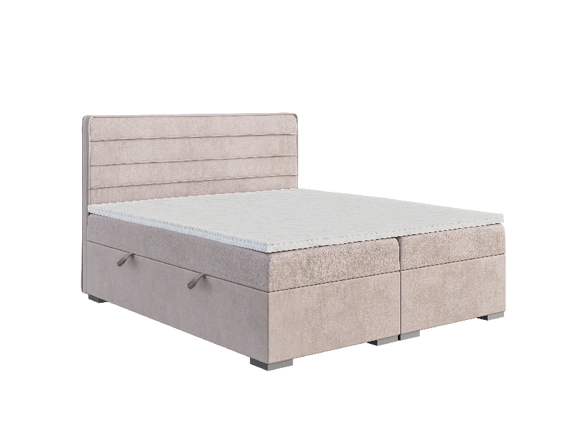 Manželská posteľ Boxspring 160 cm Benio (svetlofialová) (s matracom a úl. priestorom)